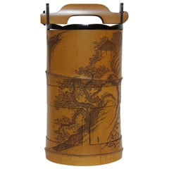 Japanese Pine Tree Motif Bamboo Bento Box, 1868, Edo Period 
