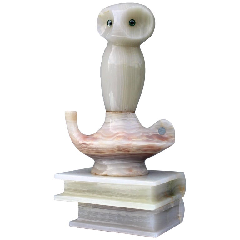 1950s Italian Alabaster Owl Sculpture at 1stDibs