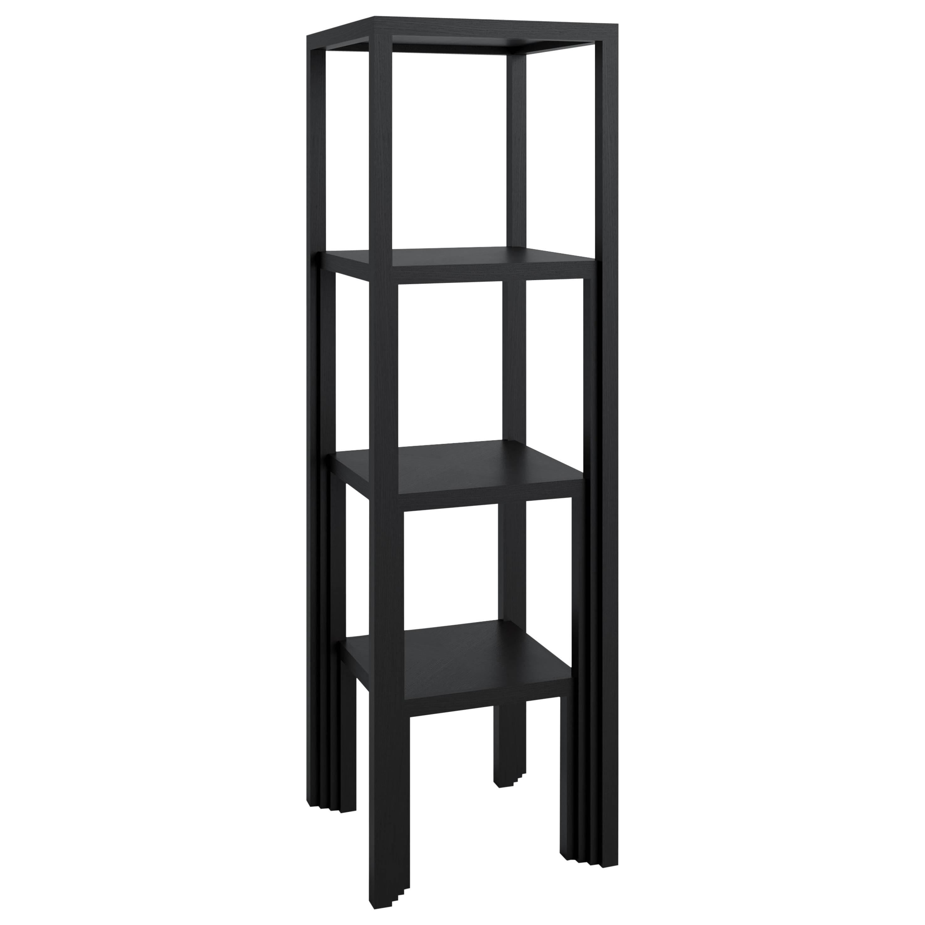 Shelving Unit ‘Bookshelf’ Lacquered wood (black) Art Deco style For