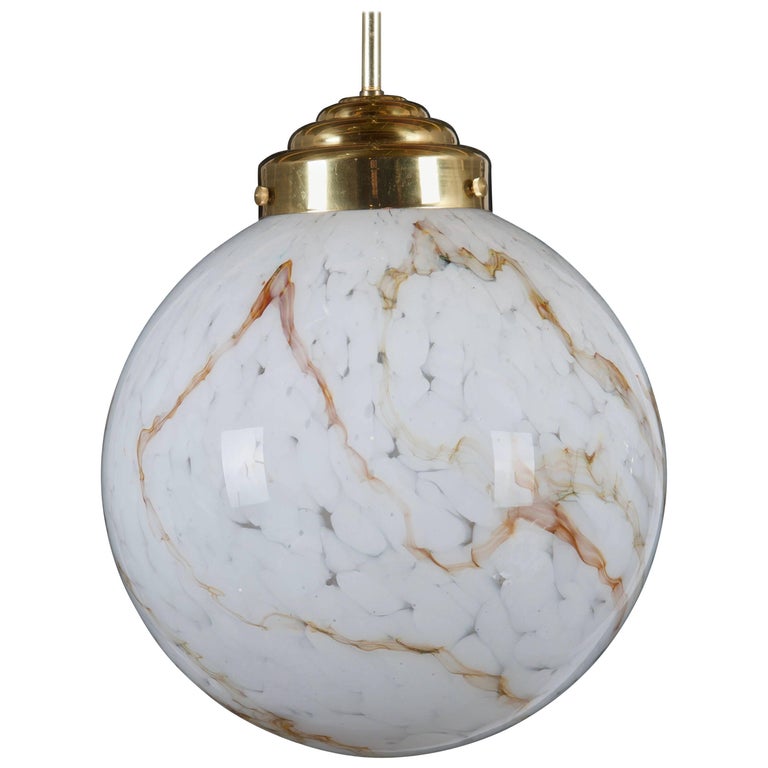 Large Pendants in ArtGlass and Brass For Sale at 1stDibs
