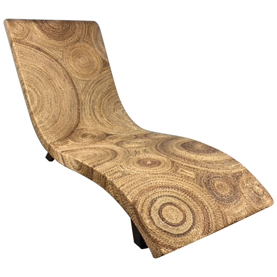 Twine Wrapped Chaise Lounge Chair