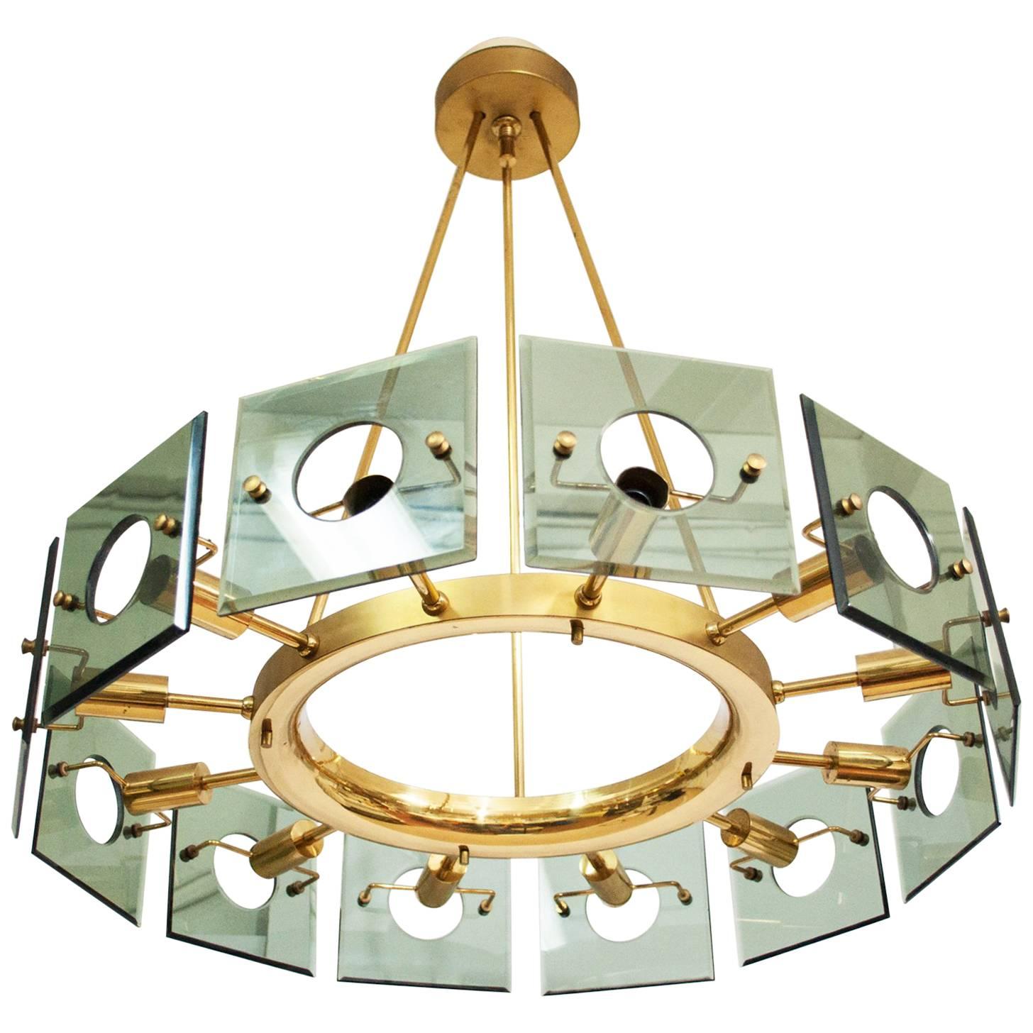 Large Rare Chandelier by Gino Paroldo For Sale
