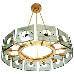 Retro Large Rare Chandelier by Gino Paroldo