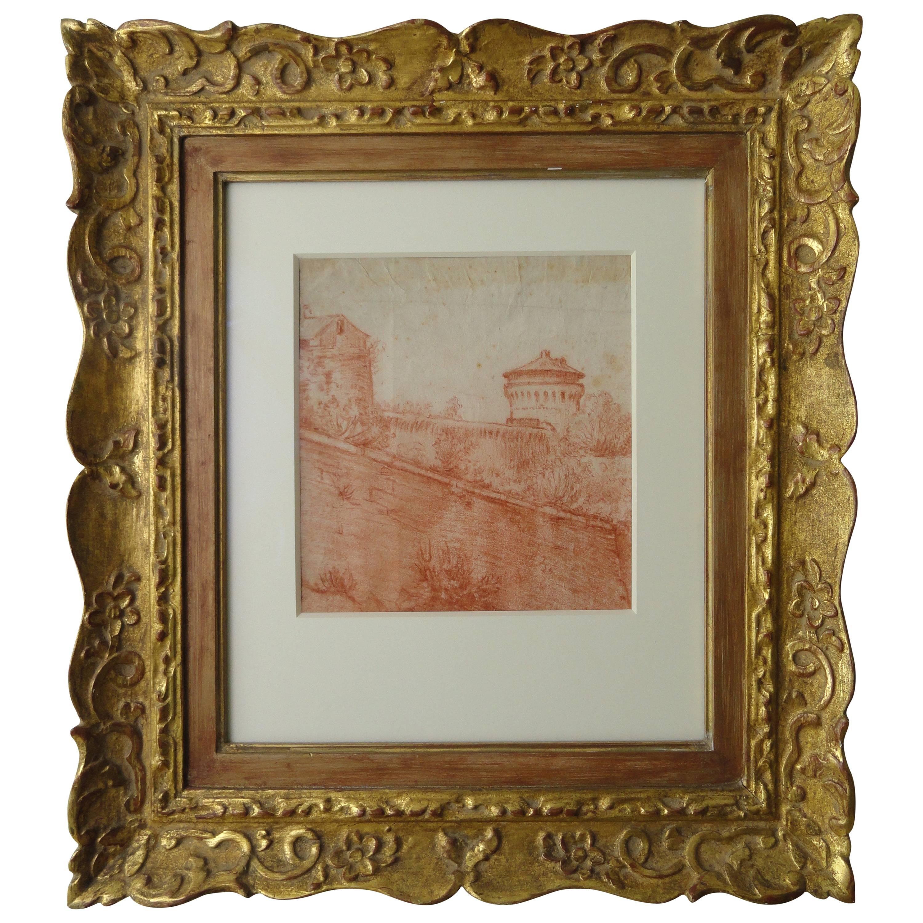 18th Century Red Chalk Pastoral Scene For Sale