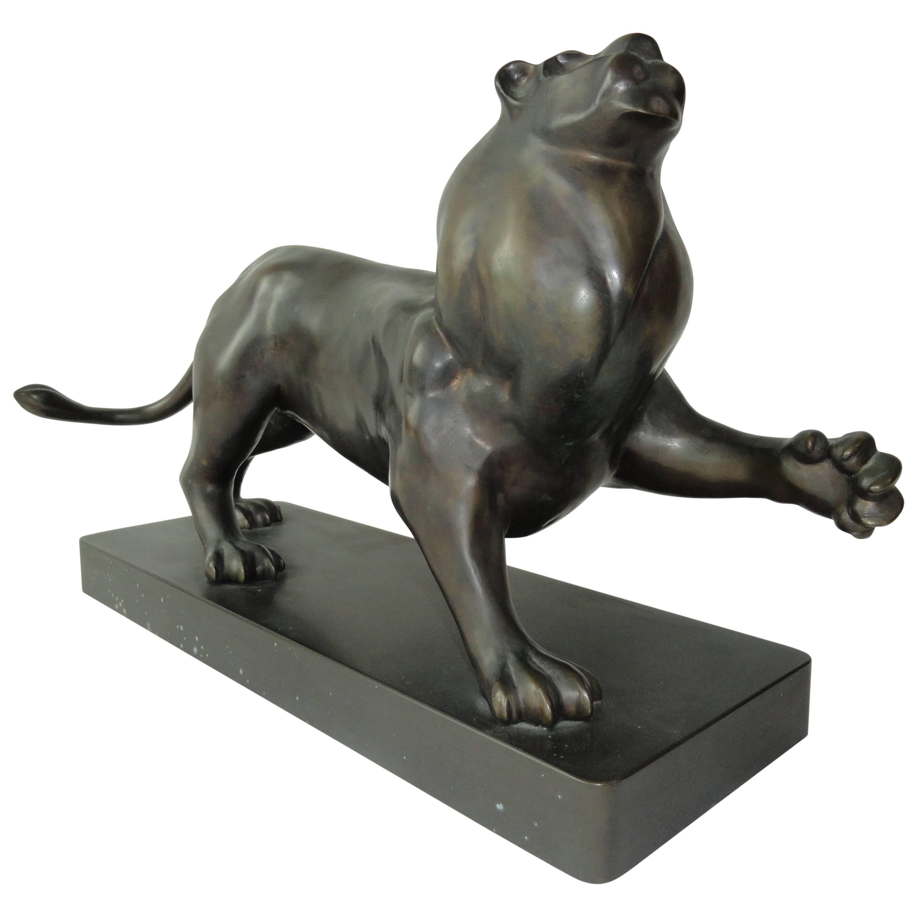 Roberto Estevez, Signed, Lion in Bronze For Sale