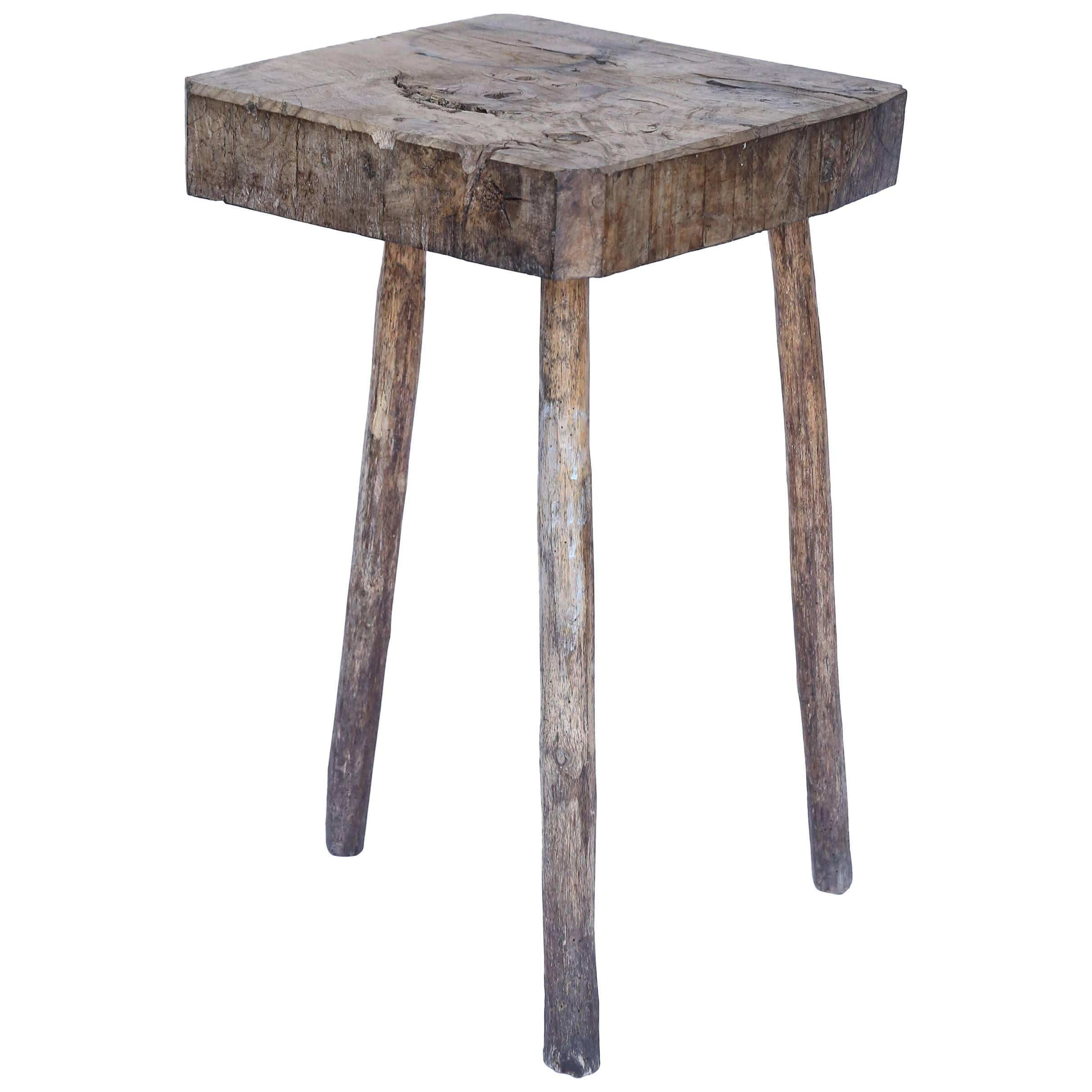 Rustic Three-Legged Table from France