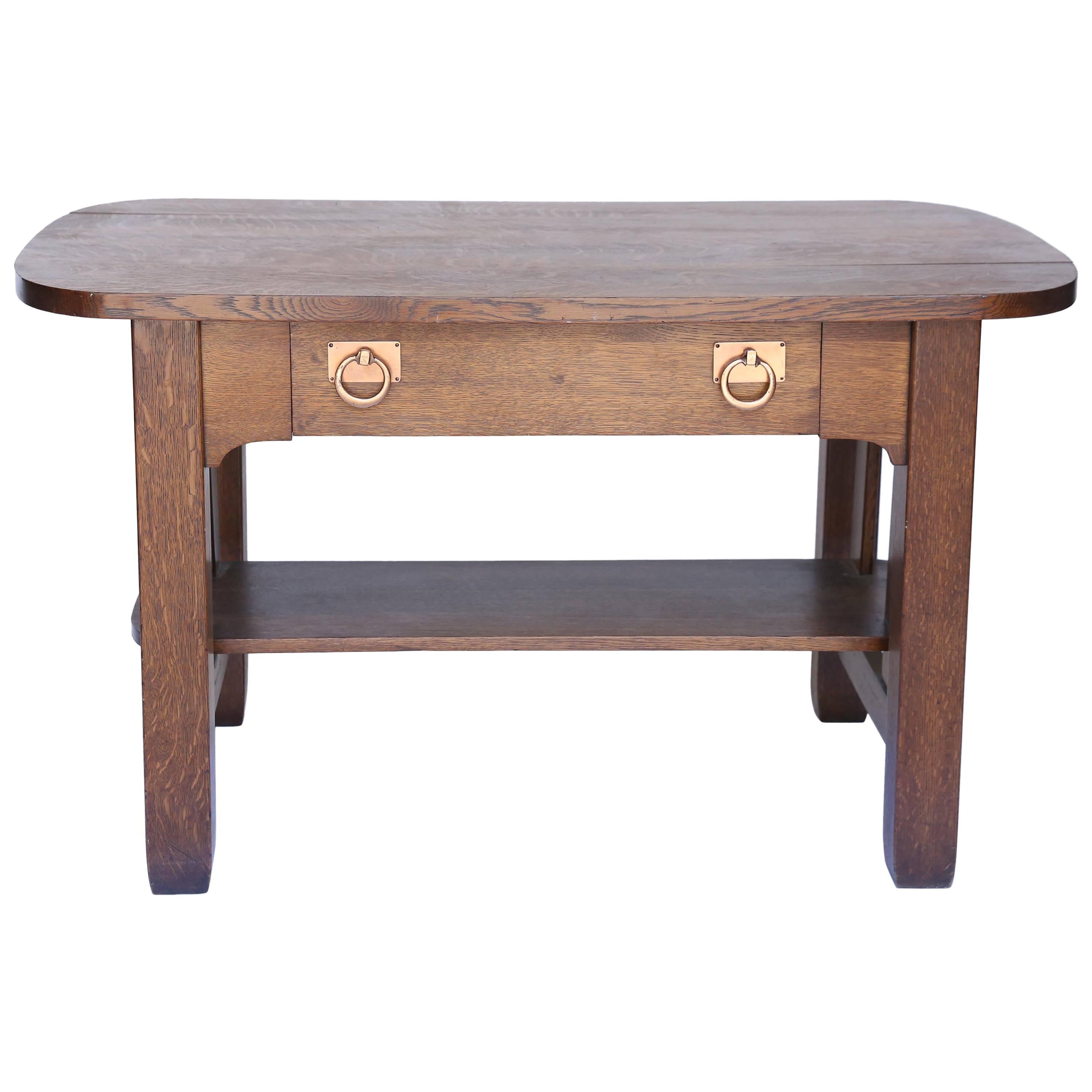 Oak Arts and Crafts Era Library Table