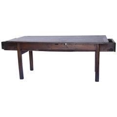 Antique French Farm Table with Two Drawers, Circa 1820