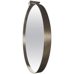 Moi Round Mirror in Textured Brass by Soraya Osorio