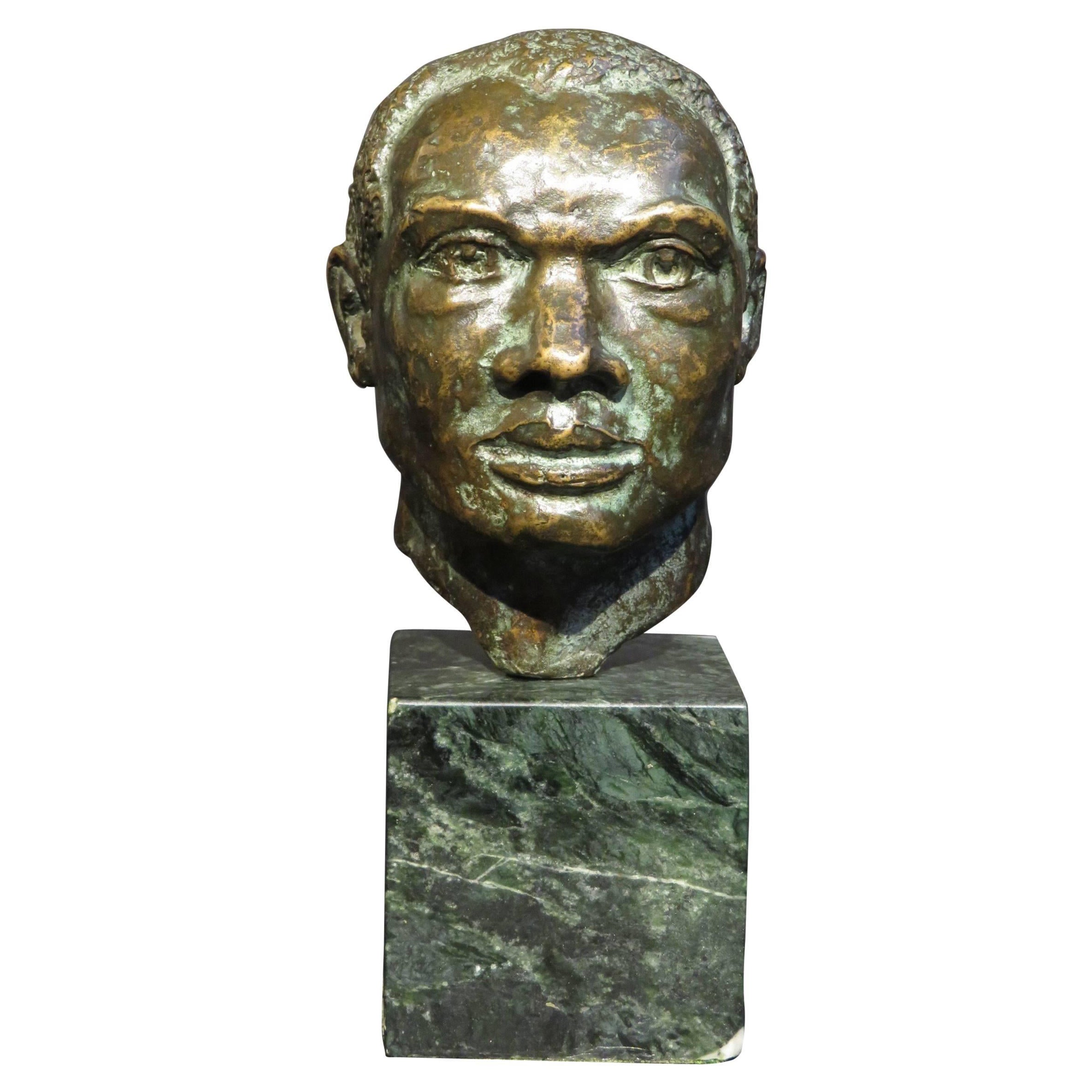 Fine Mid-20th Century Miniature Bronze Bust by Harold Pfeiffer, Circa 1960 For Sale