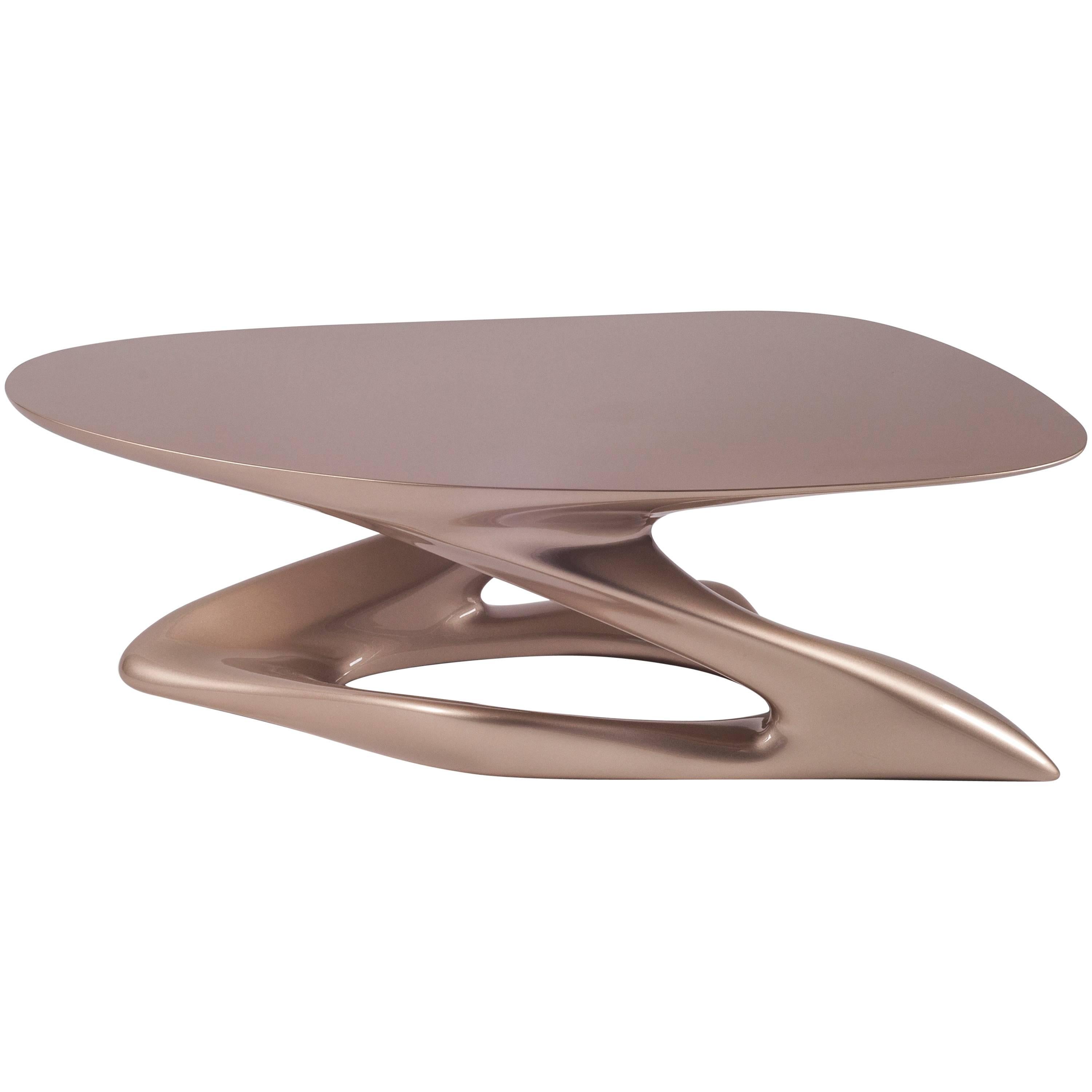 Amorph Plie Coffee Table, Lacquer Finish, organic shape For Sale