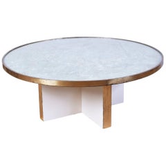 Lacquered, Gilt and Faux Marble Circular Coffee Table