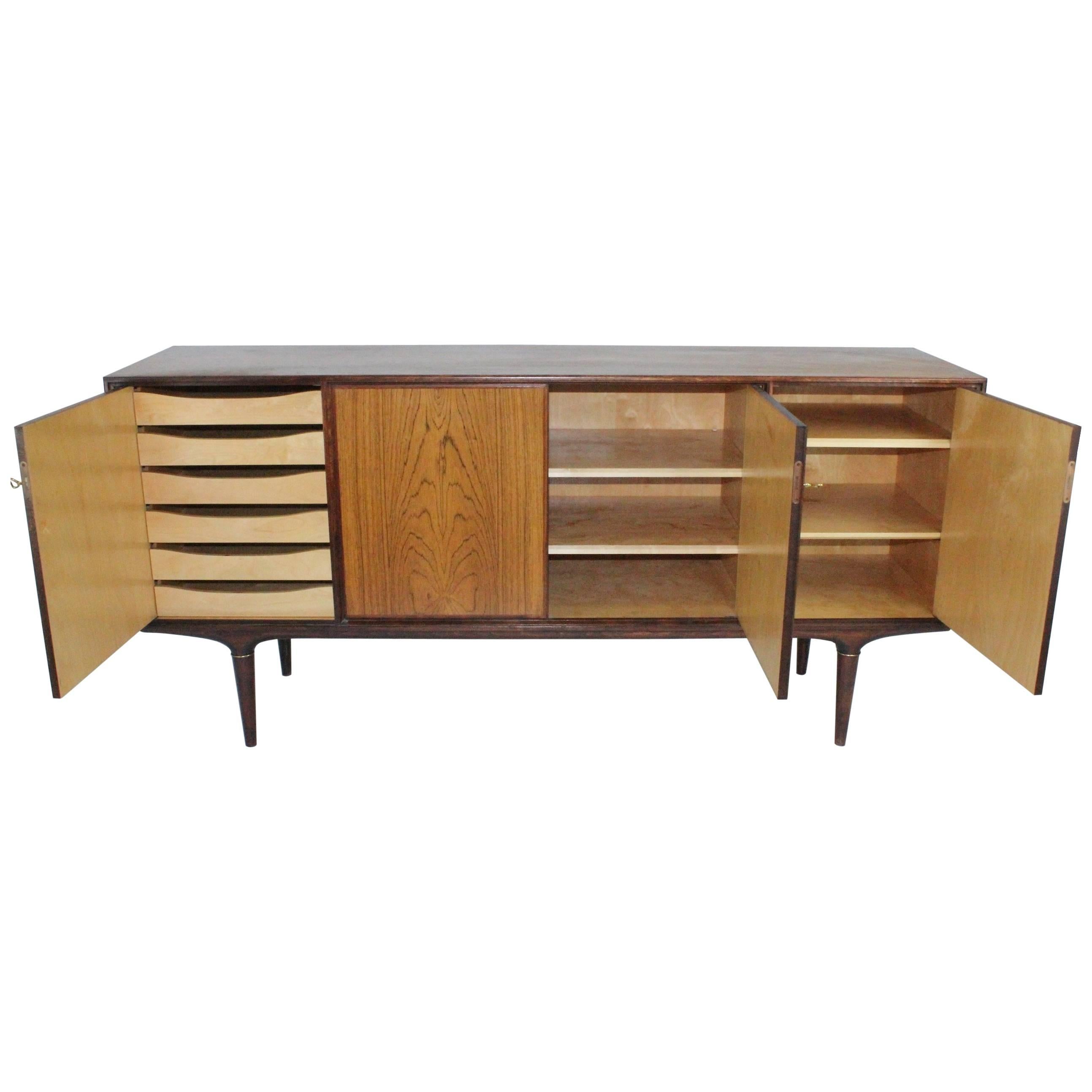 Svante Skogh Swedish, 1960s Sideboard Model Cortina in Rosewood and Brass