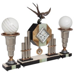 Antique Monumental Art Deco Mantle Clock