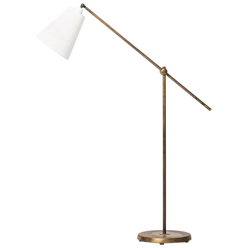 Midcentury Floor Lamp with Flexible Arm Produced by ASEA in Sweden