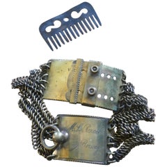 Hunting Dog Collar and Comb 19th Century French Bronze