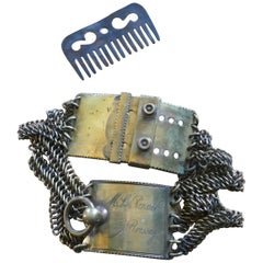 Used Hunting Dog Collar and Comb 19th Century French Bronze  