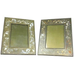 Tiffany Studios Gilt Bronze and Favrile Glass "Grapevine" Photograph Frames