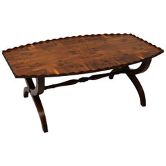 Antique Yew Wood and Oyster Veneer Coffee Table