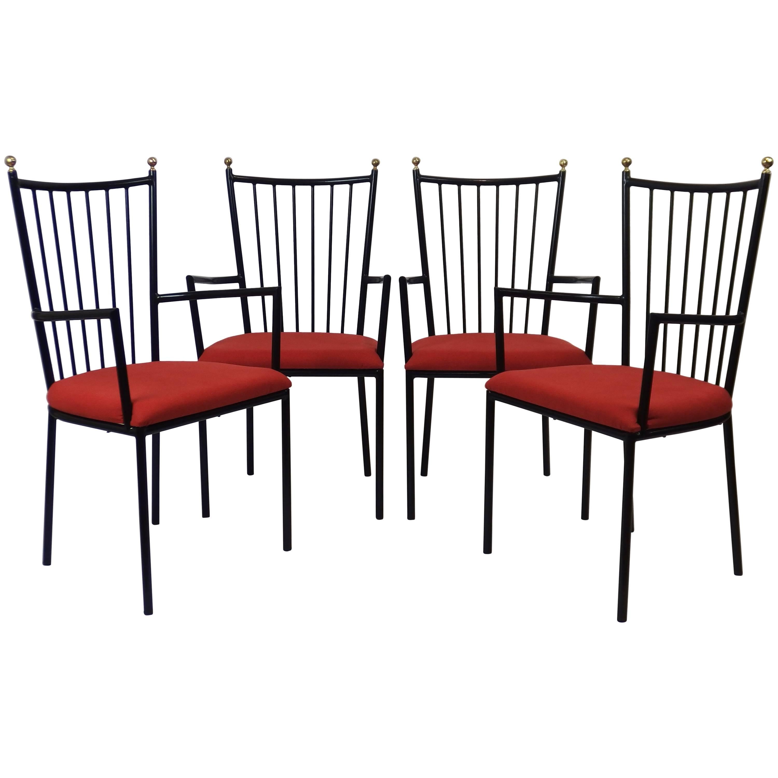 Set of Four Armchairs by Colette Gueden For Sale