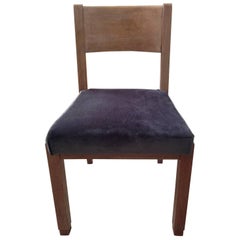 1940s French Limed Oak Chair in the Style of Pierre Chareau Re-Upholstered