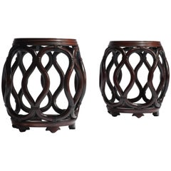 Pair of Chinese Hardwood Stools