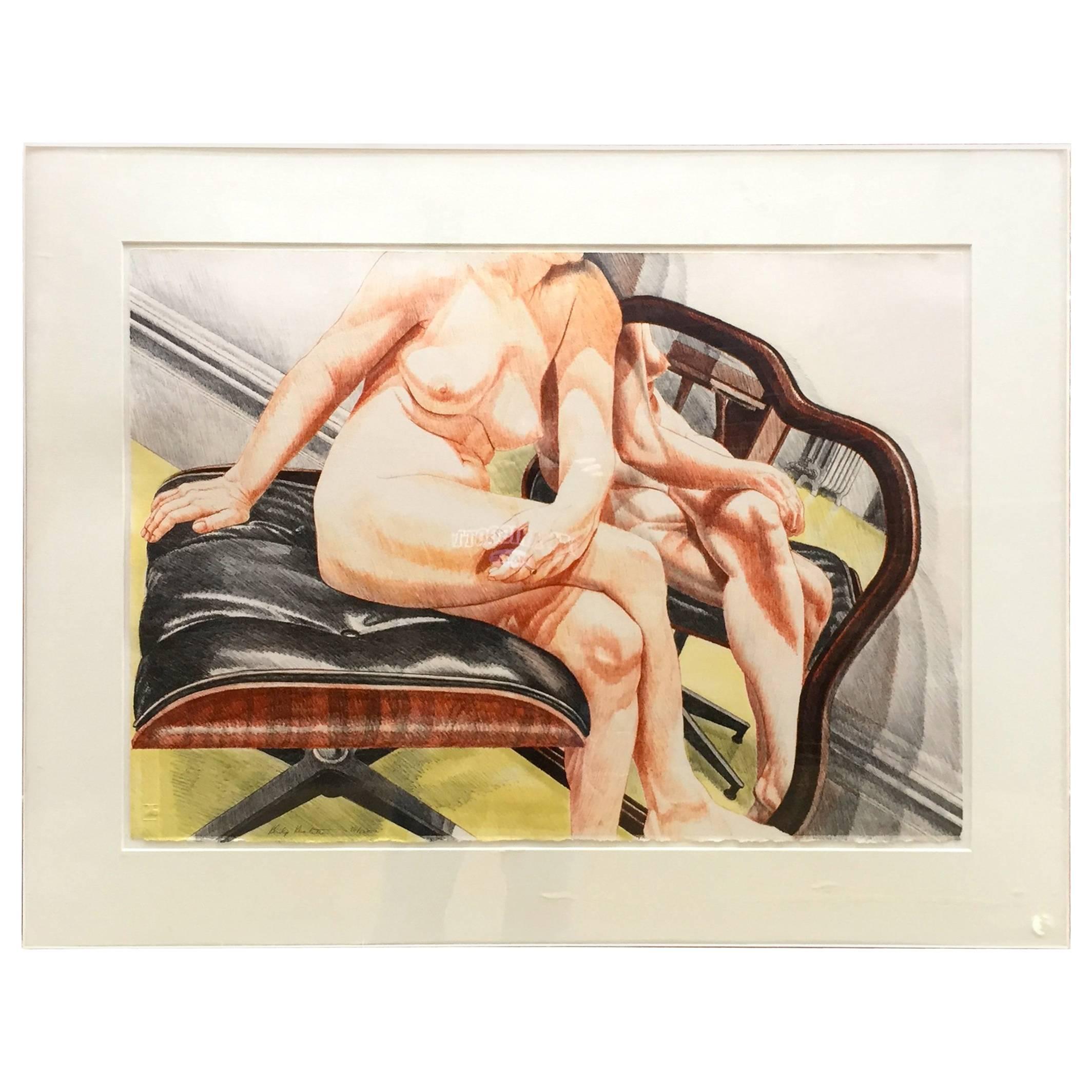 Philip Pearlstein Female Nude Lithograph Eames 671 Ottoman
