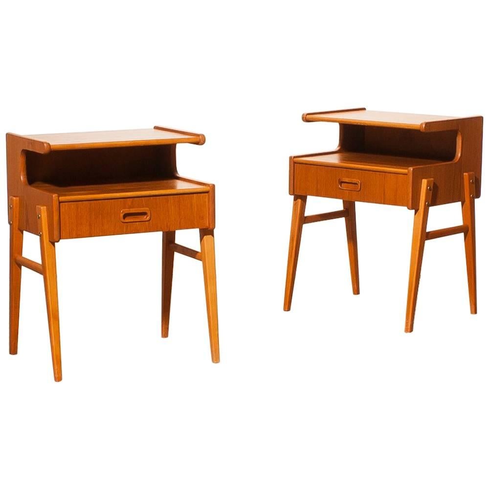 1960s Pair of Teak 'Model C' Bedside Tables