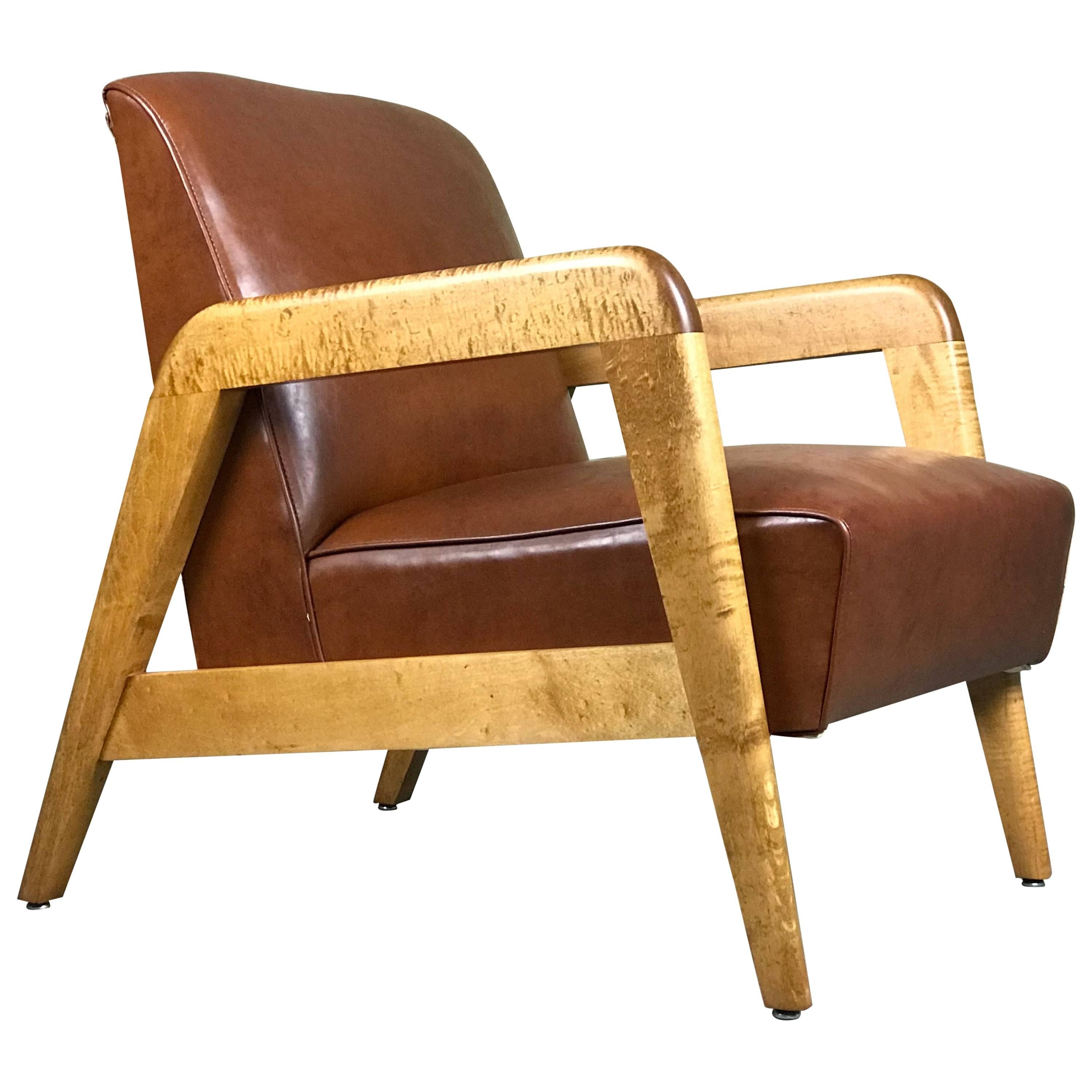 Early Mid-Century Modern Lounge Chair by Russel Wright for Thonet 