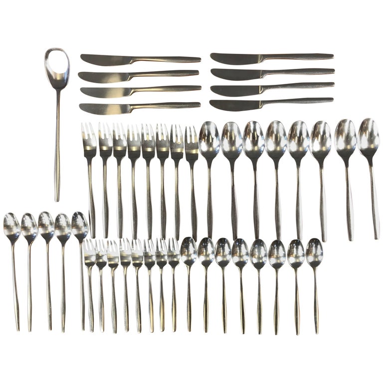 Jens Quistgaard For Dansk Variation V Flatware Service For Eight For Jens quistgaard for dansk variation v flatware service for eight for