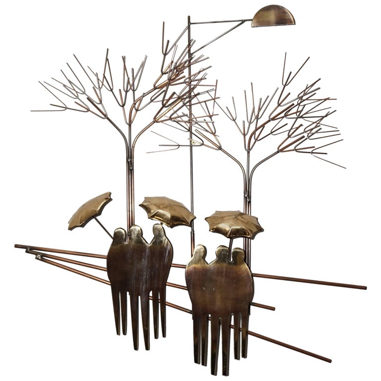 Wall Sculpture in Brass at 1stDibs