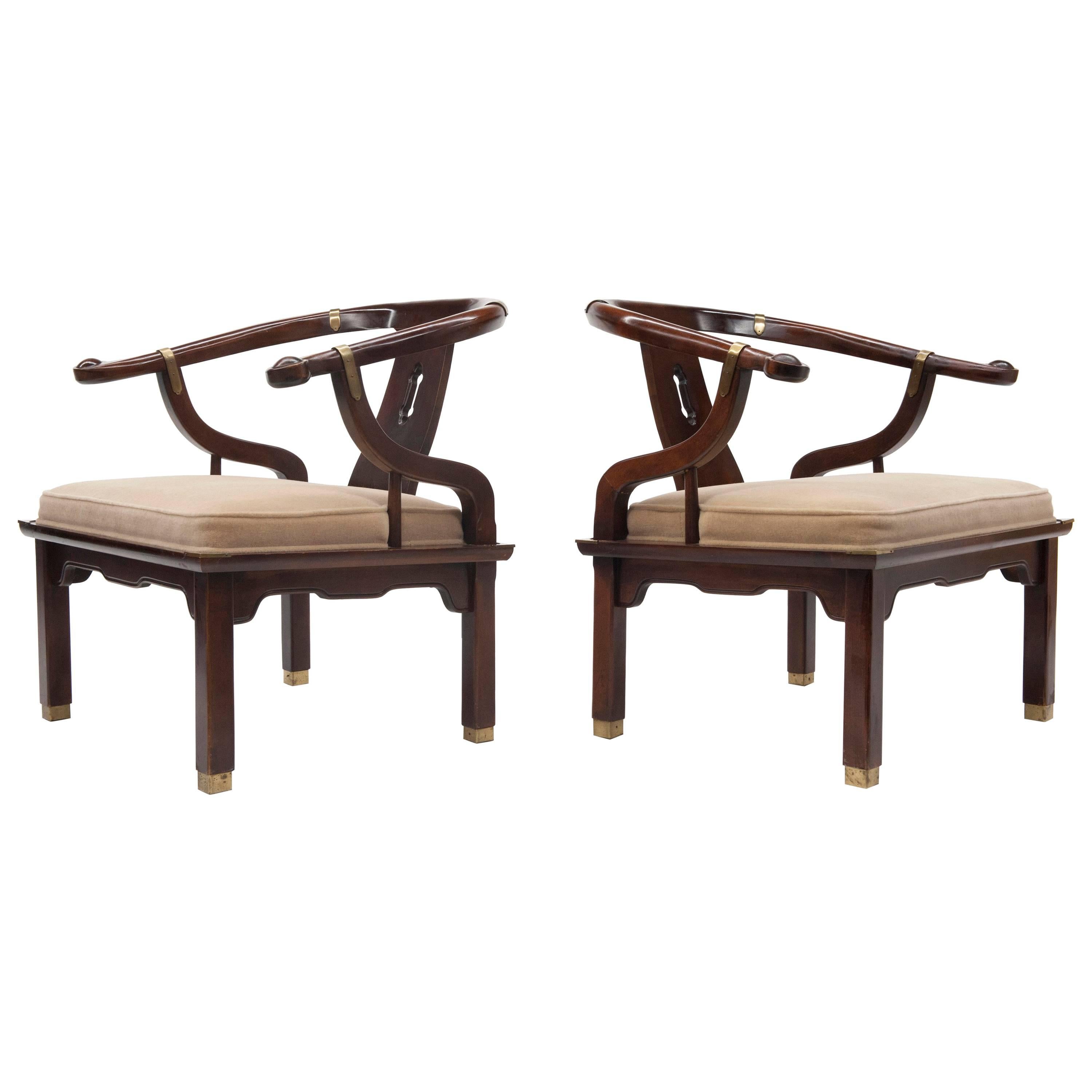 Pair of Mid-Century Asian Style Ming Lounge Chairs by Century Furniture