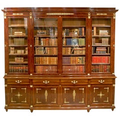 Retro 19th Century French Mahogany and Ormolu Bookcase in the Empire Style