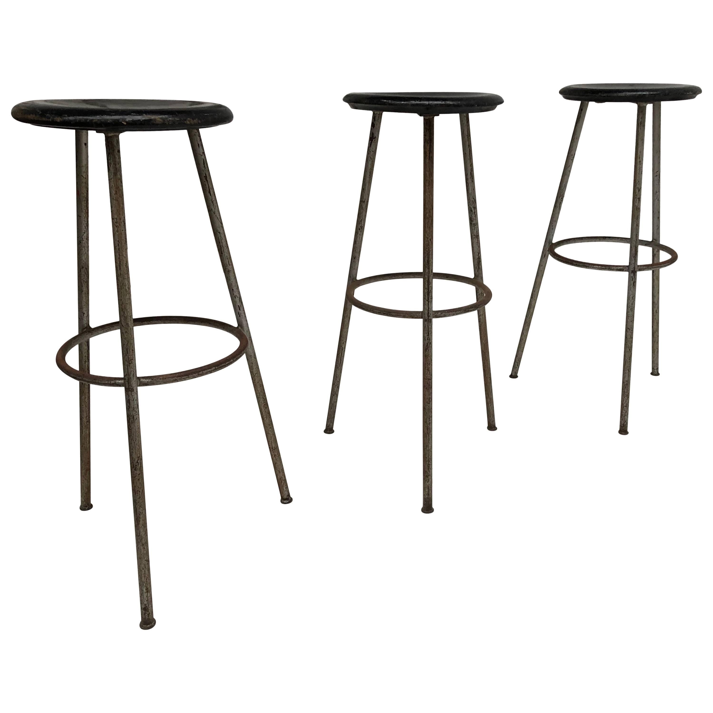 1950s Swiss Industrial Confection Atelier Tripod Working / Bar Stools