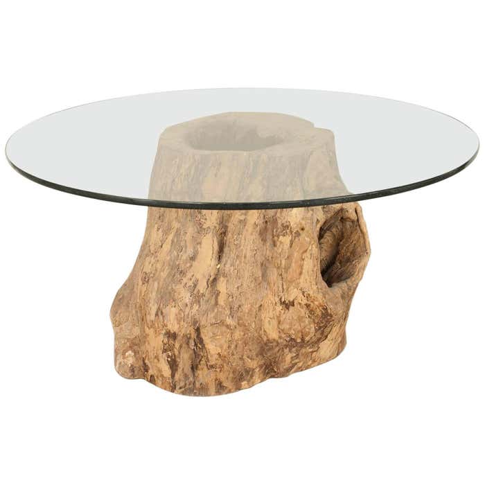 Rustic Adirondack Style Tree Trunk Dining Table For Sale at 1stDibs ...