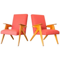 Pair of Lina Bo Bardi "Tridente" Chairs in Pau Marfim, Brazil early 1950s