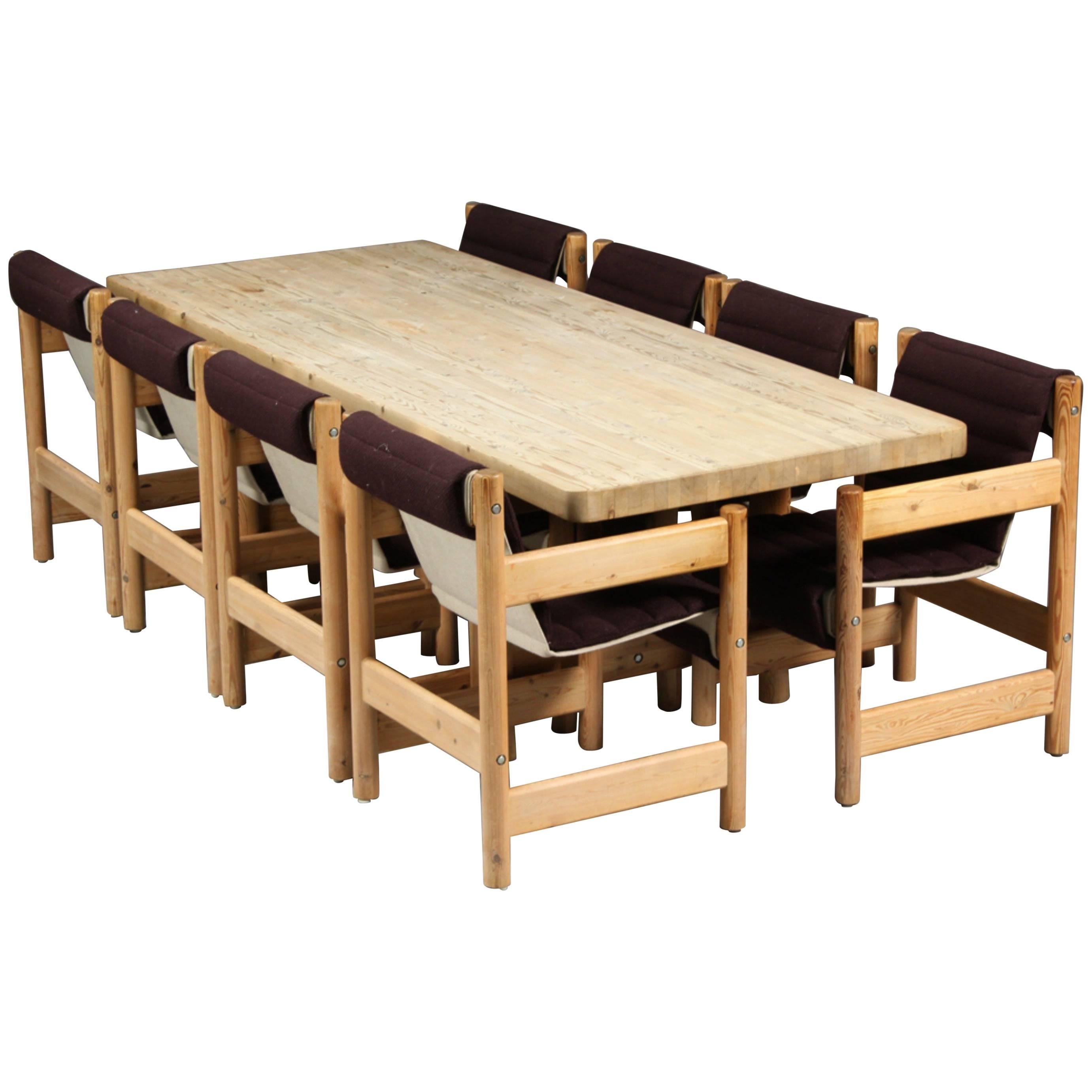Børge Mogensen Style Dining Table and Chairs in Pine, Danish, Midcentury