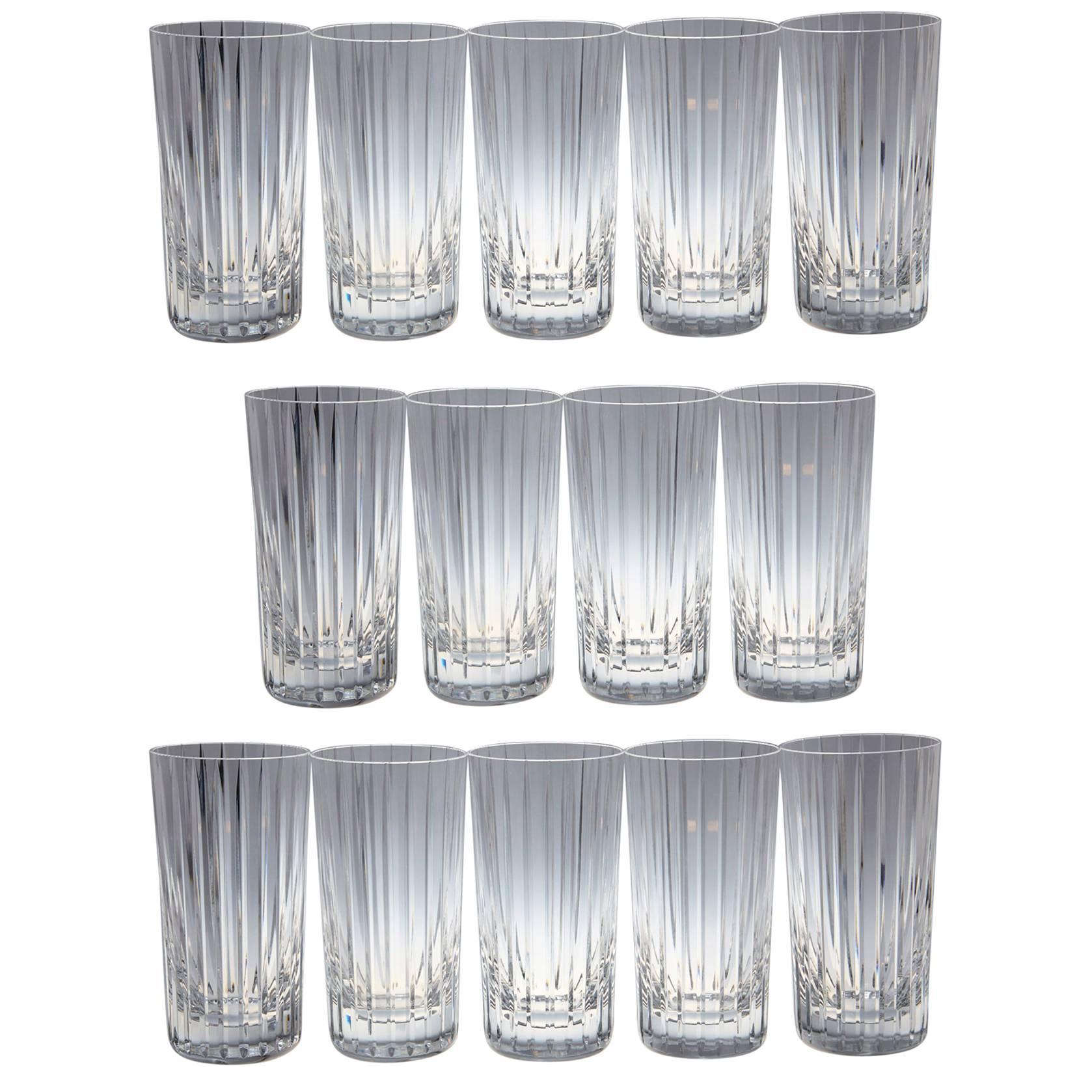 Set of 14 Baccarat Harmonie Crystal Highball Glasses