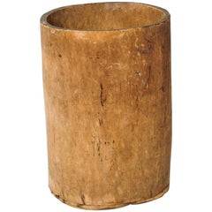 Primitive Antique Carved Hornbeam Tree Trunk Barrel