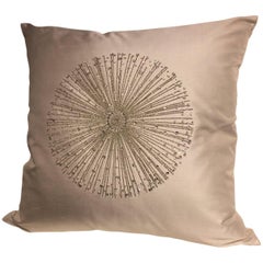 Silk Cushion Starburst Hand Embroidery Swarovski Crystals Silk Color New Dawn