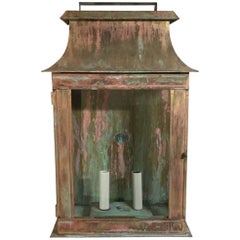 One Large Brass Wall Lantern