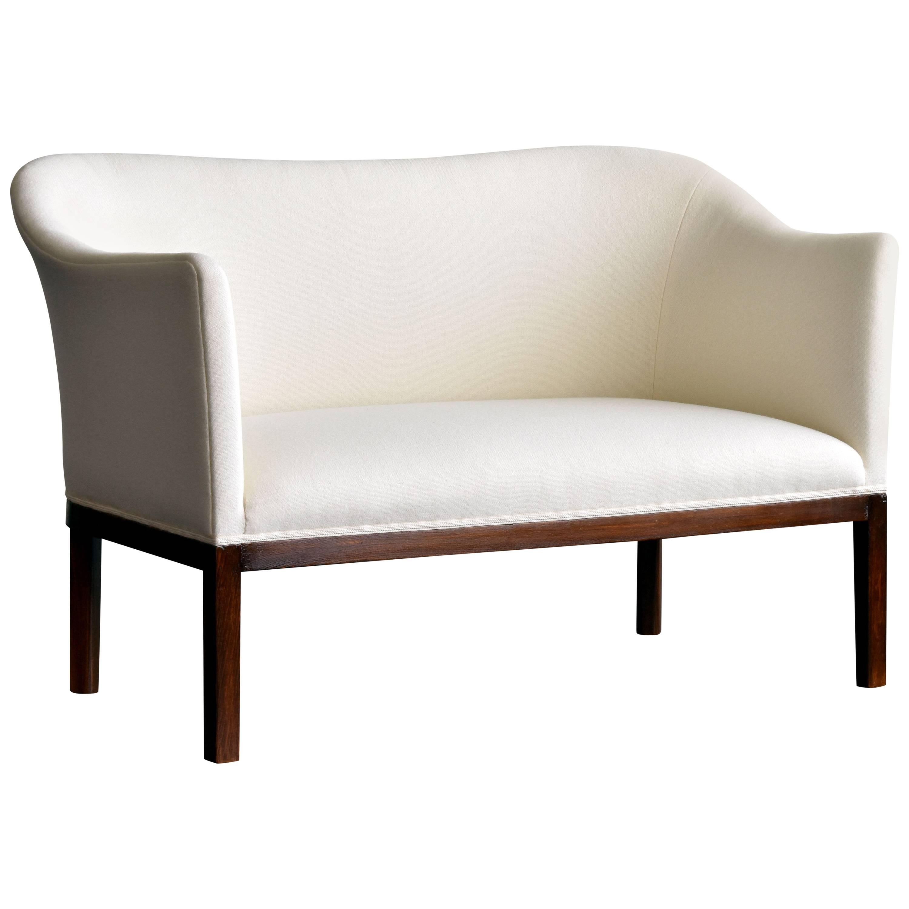 Mogens Koch, Sofa, White Fabric and Oak from Statshospitalet, Sønderborg, 1936