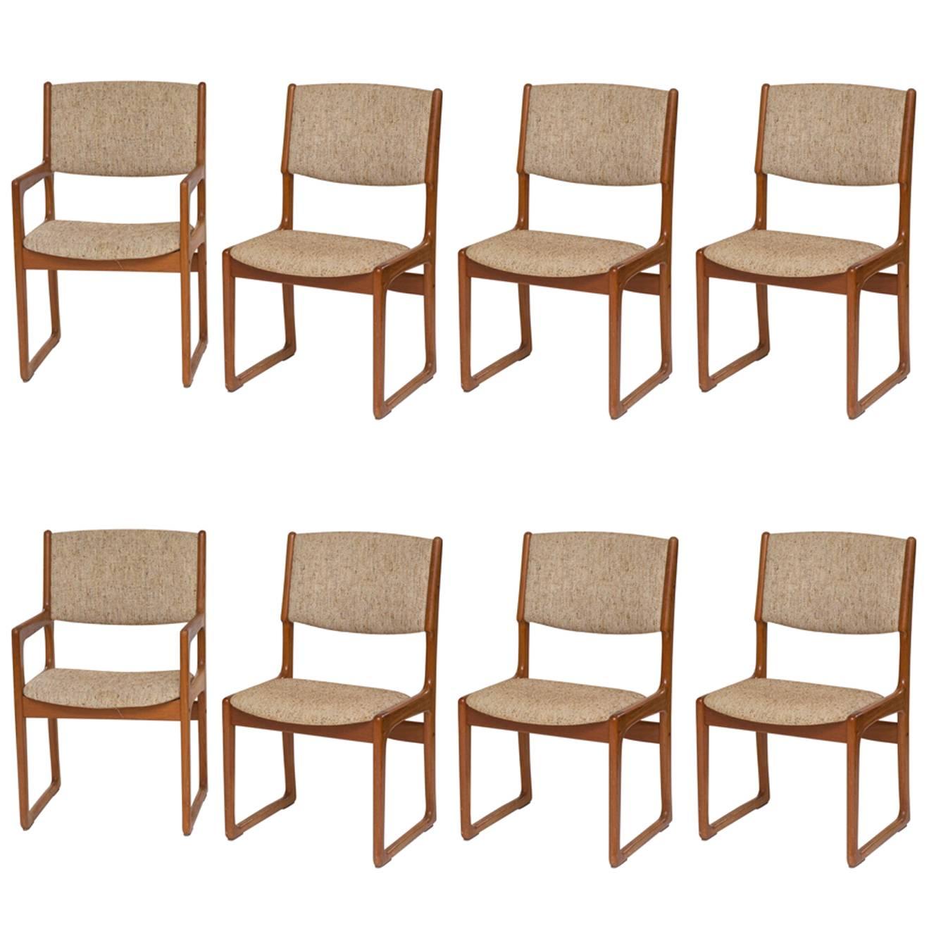 Set of Eight Danish Modern Teak Dining Chairs