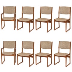 Set of Eight Danish Modern Teak Dining Chairs