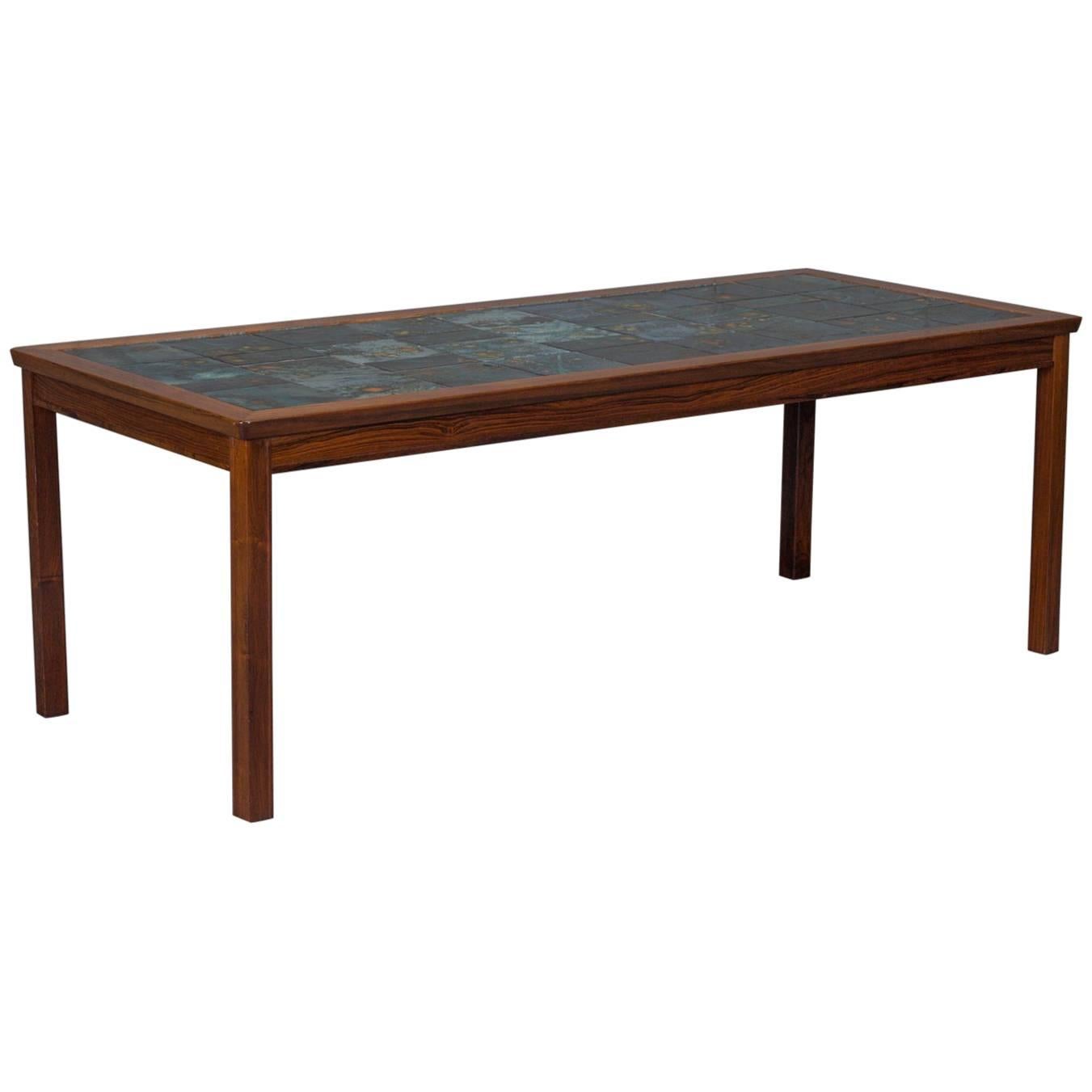 Rosewood and Tile Coffee Table