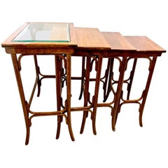 Set of Four Bentwood Nesting Tables in the Style of Thonet