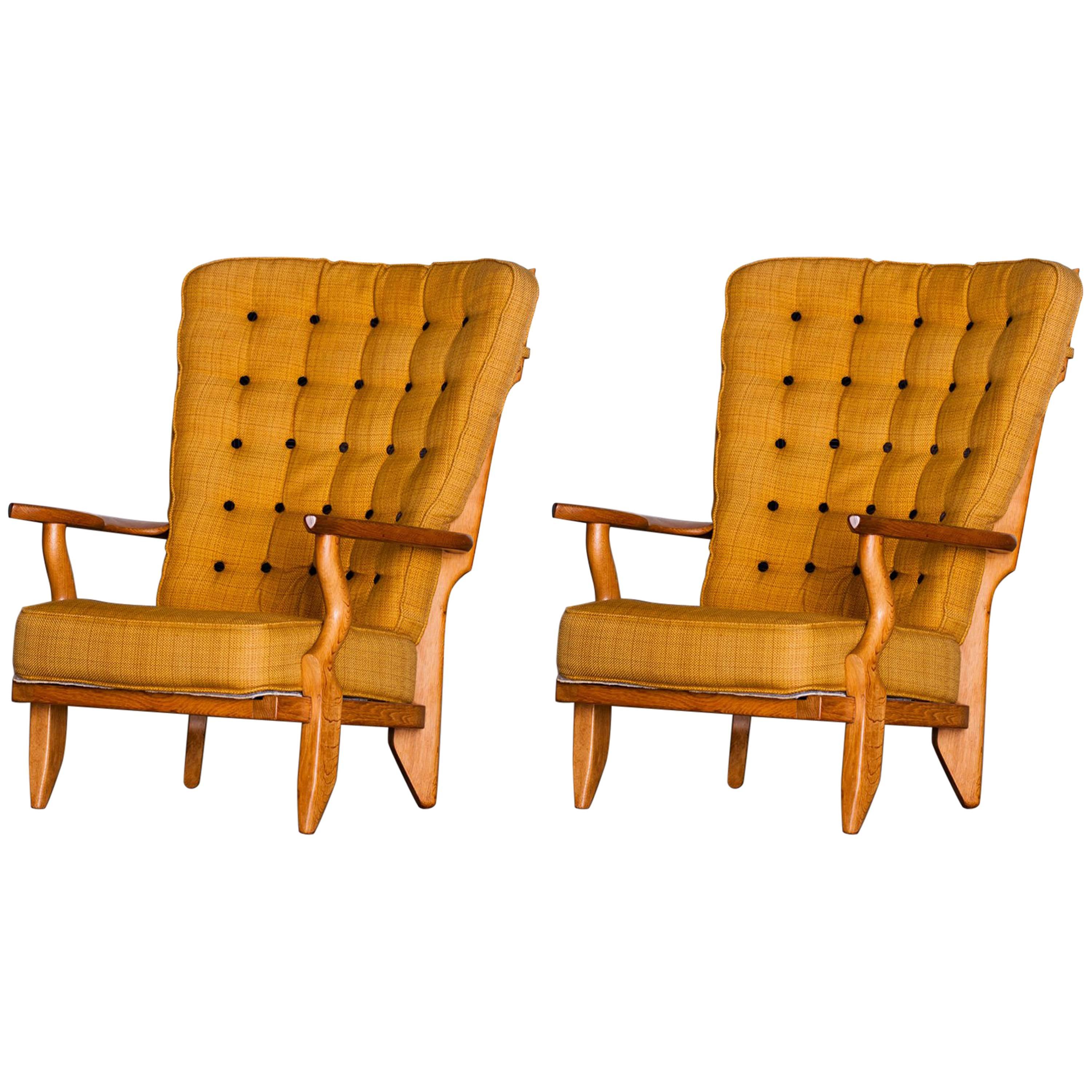 Pair of French Armchairs, Guillerme and Chambron, France, circa 1960