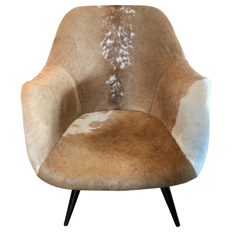 Midcentury Spider Legs Cowhide Swivel Chair Gio Ponti For Sale At