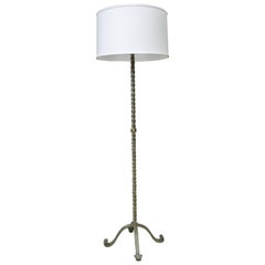French Iron Floor Lamp with Twisted Stem