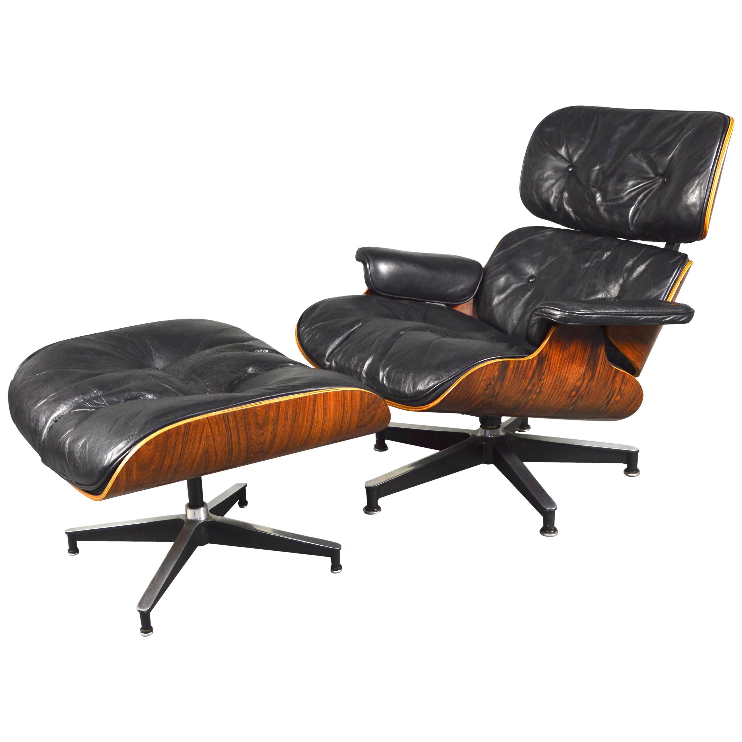 2nd Generation Eames Lounge Chair and Ottoman by Herman Miller, 1950-1960